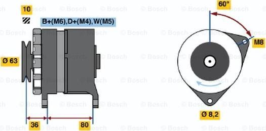 BOSCH 0 986 036 041 - Генератор mashina-shop.ru