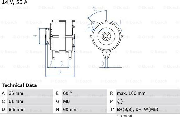 BOSCH 0 986 036 020 - Генератор mashina-shop.ru