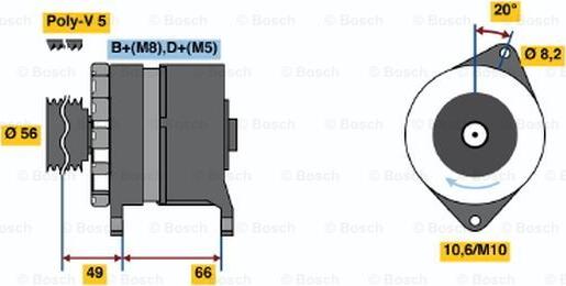 BOSCH 0 986 036 831 - Генератор mashina-shop.ru