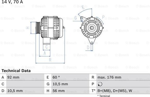 BOSCH 0 986 036 820 - Генератор mashina-shop.ru