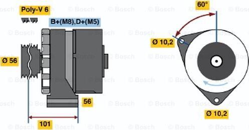 BOSCH 0 986 036 360 - Генератор mashina-shop.ru