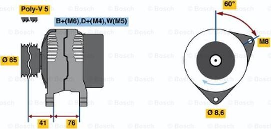 BOSCH 0 986 036 701 - Генератор mashina-shop.ru