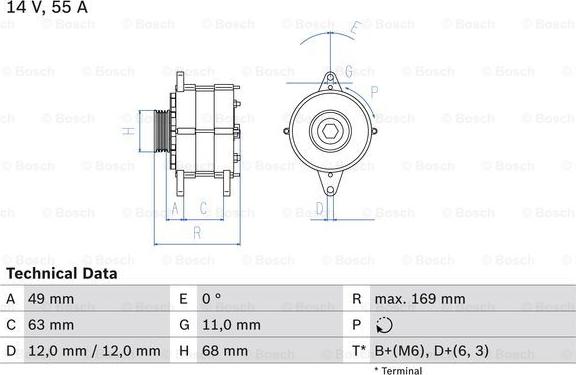 BOSCH 0 986 030 970 - Генератор mashina-shop.ru