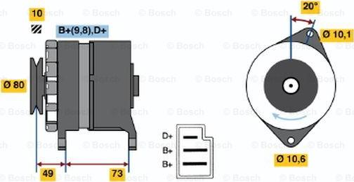 BOSCH 0 986 030 120 - Генератор mashina-shop.ru