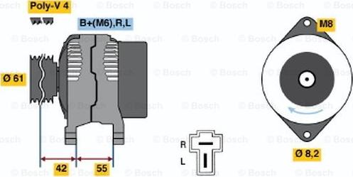 BOSCH 0 986 038 451 - Генератор mashina-shop.ru