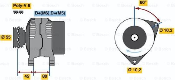 BOSCH 0 986 038 030 - Генератор mashina-shop.ru