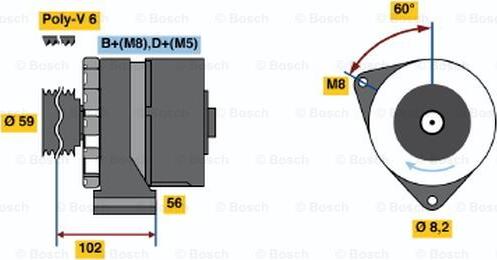 BOSCH 0 986 038 340 - Генератор mashina-shop.ru