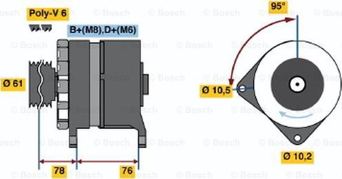 BOSCH 0 986 038 330 - Генератор mashina-shop.ru