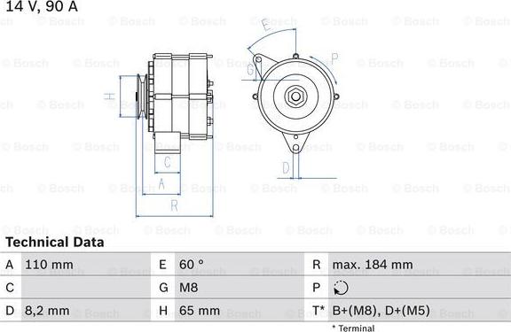 BOSCH 0 986 033 160 - Генератор mashina-shop.ru