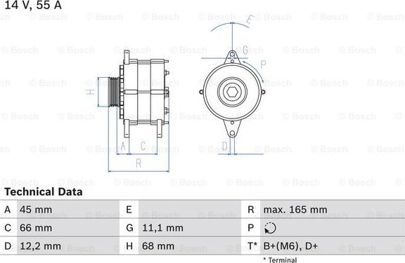 BOSCH 0 986 033 890 - Генератор mashina-shop.ru