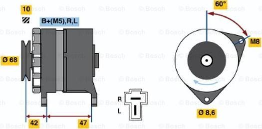 BOSCH 0 986 032 601 - Генератор mashina-shop.ru