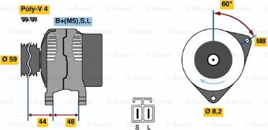 BOSCH 0 986 037 981 - Генератор mashina-shop.ru