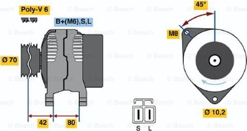 BOSCH 0 986 037 071 - Генератор mashina-shop.ru