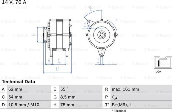 BOSCH 0 986 037 791 - Генератор mashina-shop.ru