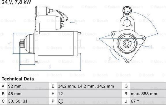 BOSCH 0 986 024 990 - Стартер mashina-shop.ru