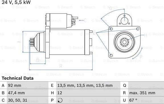 BOSCH 0 986 025 450 - Стартер mashina-shop.ru