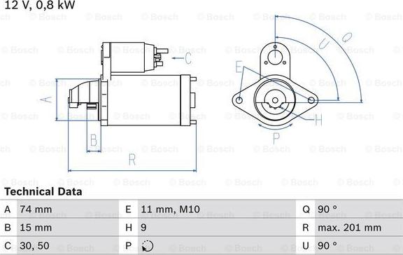 BOSCH 0 986 020 551 - Стартер mashina-shop.ru