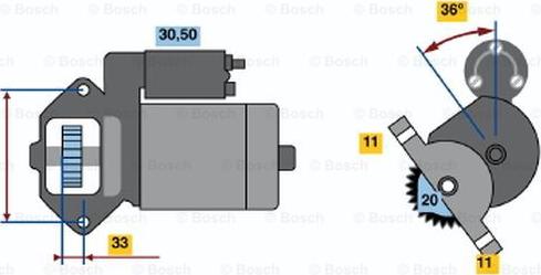 BOSCH 0 986 020 511 - Стартер mashina-shop.ru