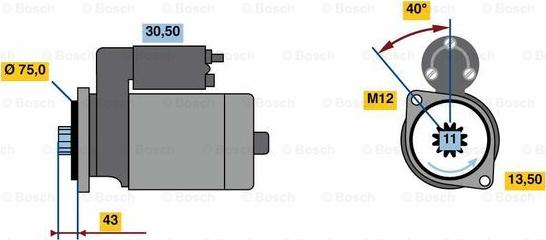 BOSCH 0 986 022 950 - Стартер mashina-shop.ru