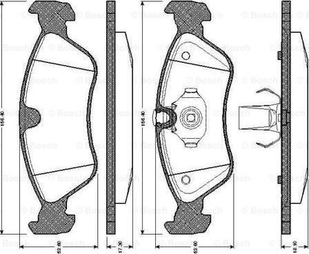 BOSCH 0 986 TB2 612 - Тормозные колодки, дисковые, комплект mashina-shop.ru