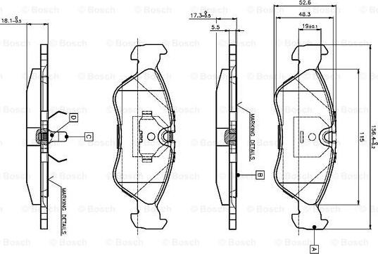 BOSCH 0 986 TB2 016 - Тормозные колодки, дисковые, комплект mashina-shop.ru