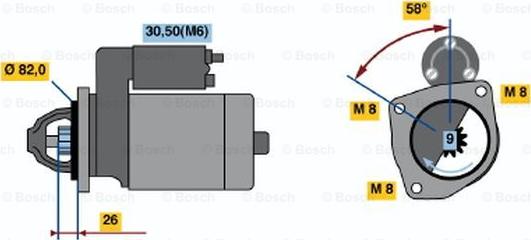 BOSCH 0 001 109 018 - Стартер mashina-shop.ru