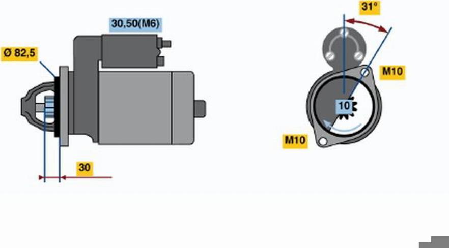 BOSCH 0 001 109 250 - Стартер mashina-shop.ru