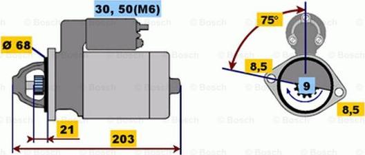 BOSCH 0 001 106 015 - Стартер mashina-shop.ru