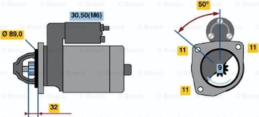 BOSCH 0 001 108 141 - Стартер mashina-shop.ru