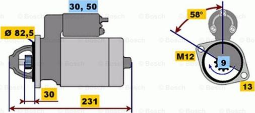 BOSCH 0 001 108 174 - Стартер mashina-shop.ru