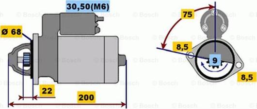 BOSCH 0 001 107 405 - Стартер mashina-shop.ru