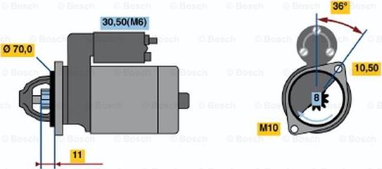 BOSCH 0 001 107 093 - Стартер mashina-shop.ru