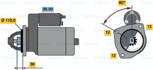 BOSCH 0 001 362 039 - Стартер mashina-shop.ru