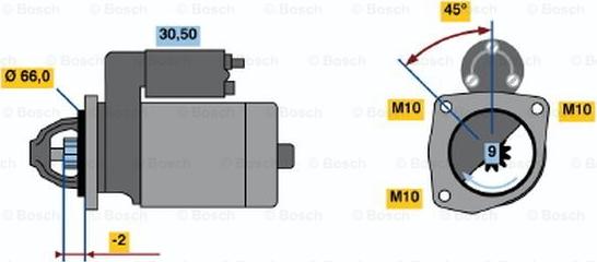 BOSCH 0 001 208 516 - Стартер mashina-shop.ru