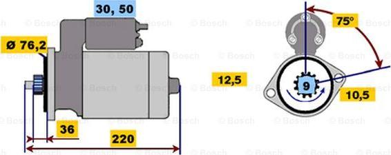 BOSCH 0 001 211 992 - Стартер mashina-shop.ru