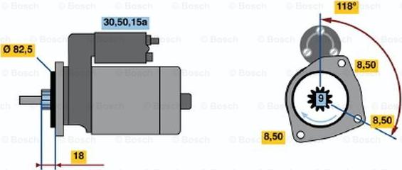 BOSCH 0 986 010 350 - Стартер mashina-shop.ru