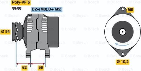 BOSCH 0 124 515 031 - Генератор mashina-shop.ru