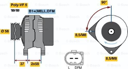 BOSCH 0 124 515 026 - Генератор mashina-shop.ru