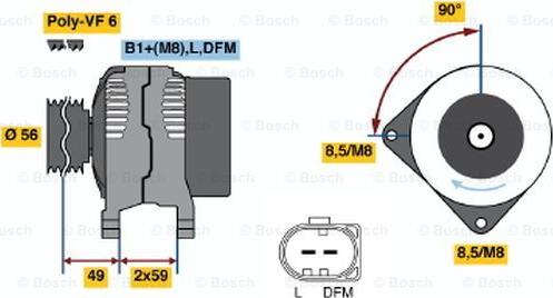 BOSCH 0 124 525 091 - Генератор mashina-shop.ru