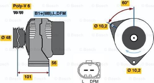 BOSCH 0 124 325 045 - Генератор mashina-shop.ru