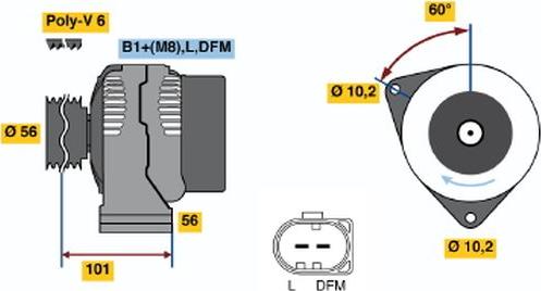 BOSCH 0 124 325 040 - Генератор mashina-shop.ru