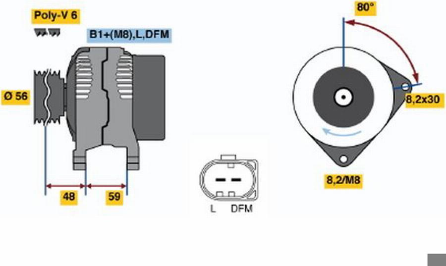 BOSCH 0124325051 - Шкив генератора, муфта mashina-shop.ru