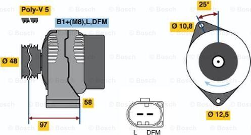 BOSCH 0 124 225 010 - Генератор mashina-shop.ru