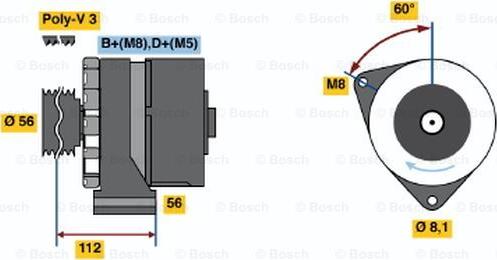 BOSCH 0 120 469 012 - Генератор mashina-shop.ru