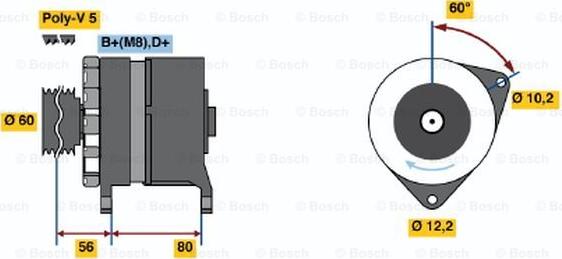 BOSCH 0 120 469 028 - Генератор mashina-shop.ru