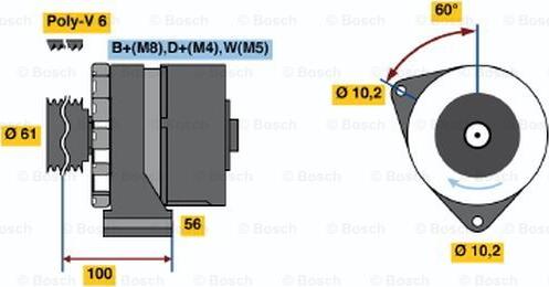 BOSCH 0 120 469 853 - Генератор mashina-shop.ru