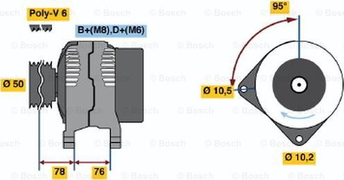 BOSCH 0 120 485 048 - Генератор mashina-shop.ru