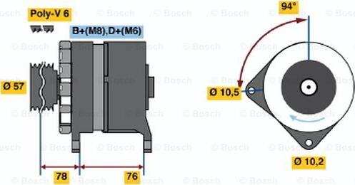 BOSCH 0 120 468 105 - Генератор mashina-shop.ru