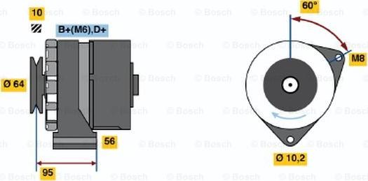 BOSCH 0 120 489 476 - Генератор mashina-shop.ru