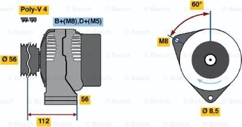 BOSCH 0 120 485 047 - Генератор mashina-shop.ru